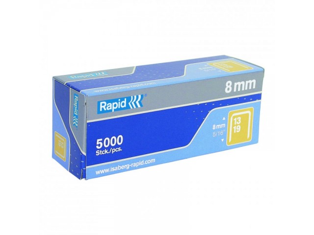 Rapid 13 Series Fine Wire Staples  8mm (5000/Box)