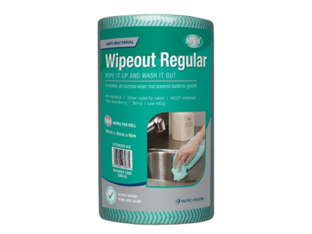 Wipeout Regular Wipes Perforated Roll/144 GREEN