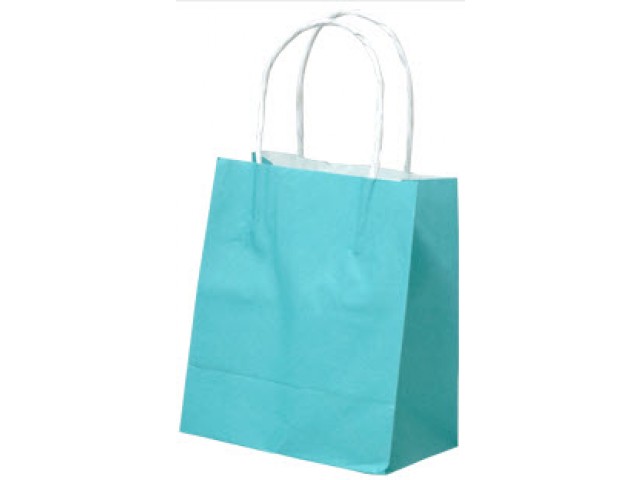 X-Small BLUE Twist Handle Paper Gift Bags Bundle/10