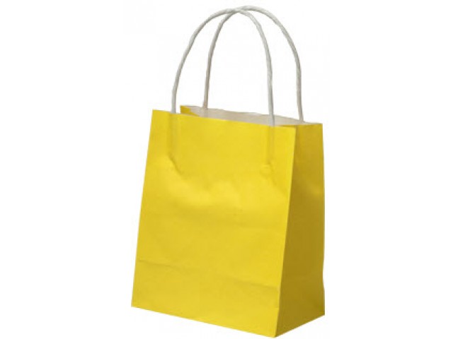 X-Small YELLOW Twist Handle Paper Gift Bags Bundle/10