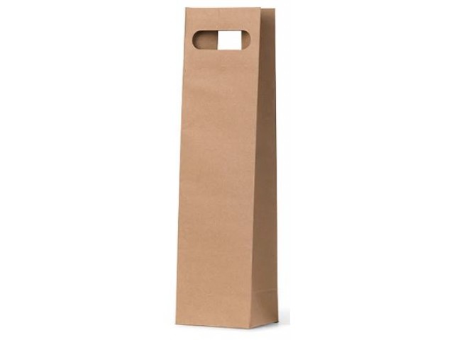 Brown Kraft Single Die Cut Wine Carry Bag