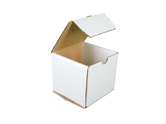 X-Small (A) WHITE Cubed Hinged Lid Cardboard Gift Box  