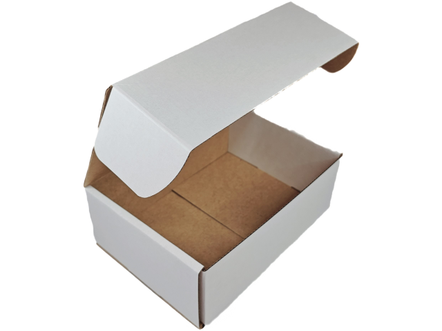 Medium (D) WHITE Hinged Lid Cardboard Gift Box  