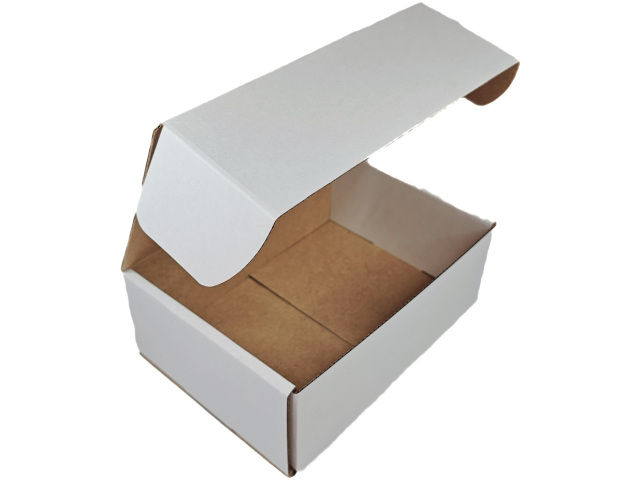 Medium (D) WHITE Hinged Lid Cardboard Gift Box (Print Option Available)
