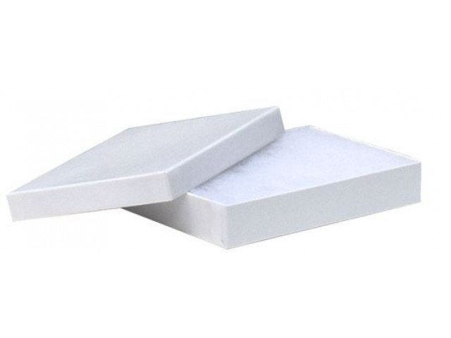 Medium White Cotton Filled Jewellery Boxes (Carton/100)