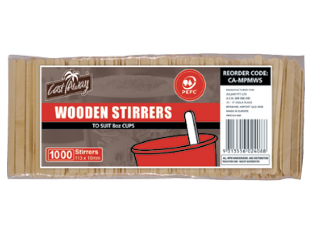 Bulk 150 Pack Wooden Coffee Stirrer Sticks – 114 X 9 X 2mm, Craft, Waxing, Ice Block
