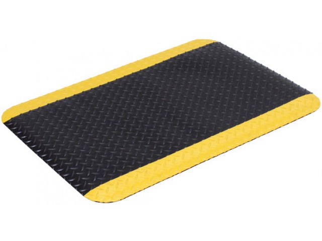 Diamond Plate Anti-Fatigue Mat Black/Yellow