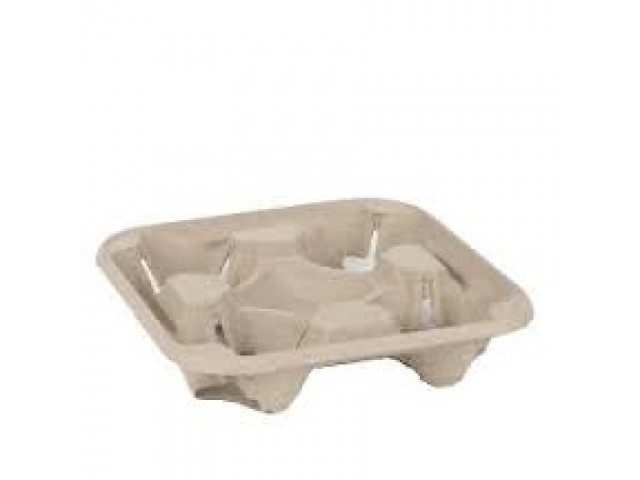 4 Cup Moulded Fibre Carrier Tray (Sleeve/50)