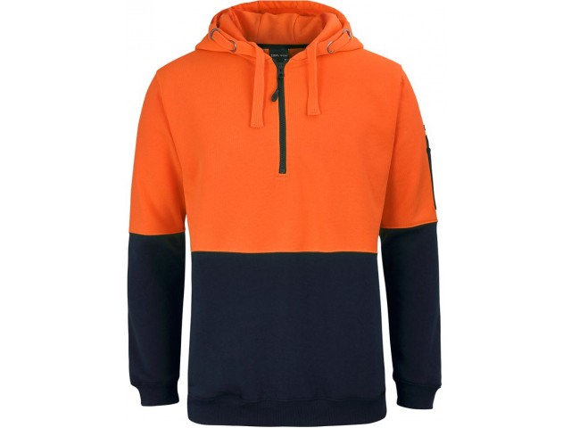 Hi Vis Hoodie (1/2 Zip) Day Only - ORANGE/NAVY