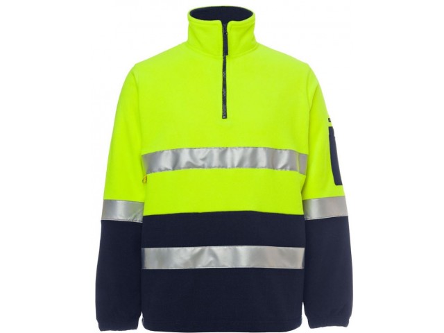 Hi Vis Polar Fleece (1/2 Zip) Day & Night LIME/NAVY 