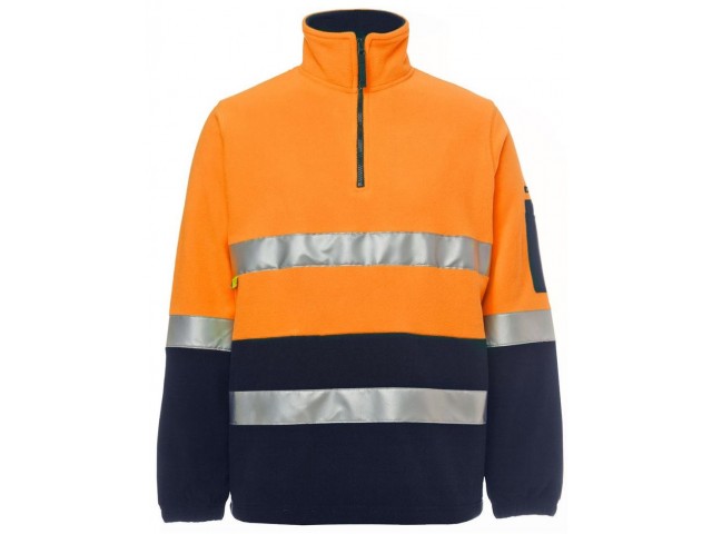 Hi Vis Polar Fleece (1/2 Zip) Day & Night ORANGE/NAVY 