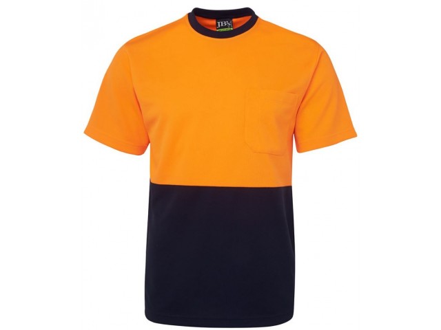 Hi Vis Traditional T-Shirt ORANGE/NAVY