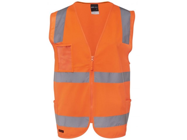 Hi Vis Safety Vest (Zip) Day & Night - ORANGE