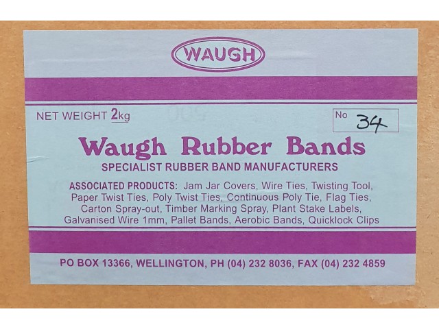 No 34 Rubber Bands (2KG Box)