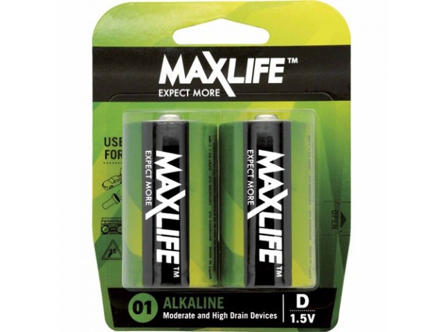Battery D Max Life Alkaline
