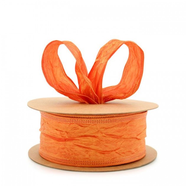 Ribbons NZ Orange Taffeta Wire Edge Ribbon Packaging Products