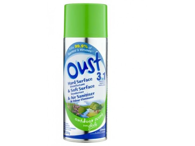 OUST 3-in-1 Surface and Air Disinfectant Spray  (Outdoor Scent) 325G Can