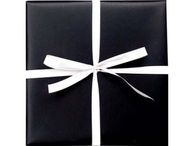 BLACK Gift Wrap Solid Print (80gsm) 500mm x 50m Roll