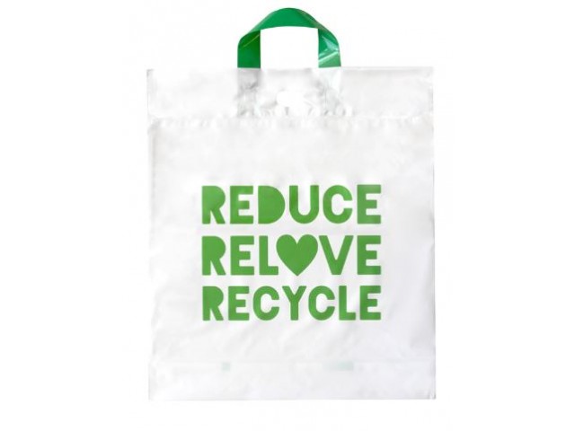 Medium Recycled & Reusable Plastic Bag (Compliant) Pack/100