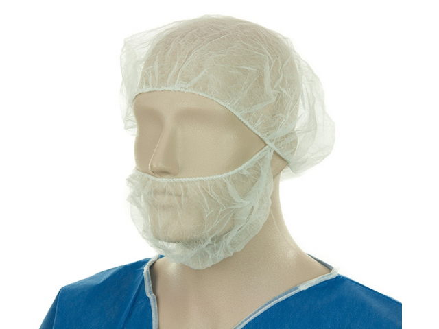 Single Loop White Disposable Beard Covers