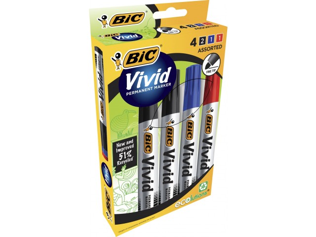Assorted Vivid Ecolitions Bullet Tip Markers