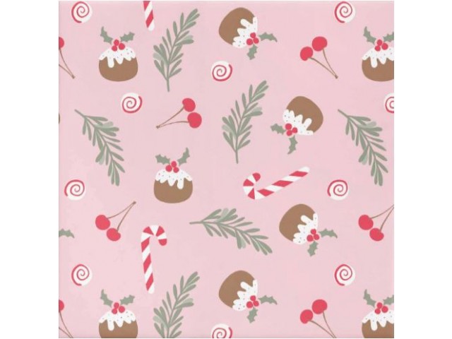 Xmas Pudding Gift Wrap (Matte) 600mmx40m Roll