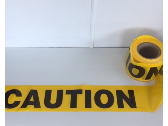 Banner Film 'Caution' Yellow/Black Print