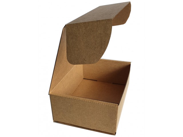 Small (C) BROWN Hinged Lid Cardboard Gift Box