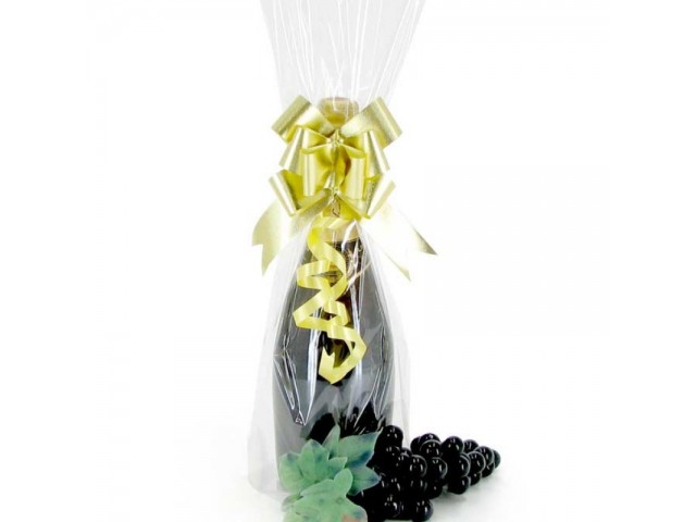 Clear Cellophane Wine Bottle Bags amp Bows Gift Bags Ideal packing  gifts  eBay