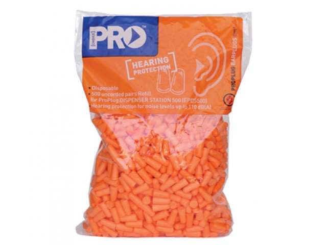 Pro-Bullet Uncorded Earplugs Refill Bag for Dispenser