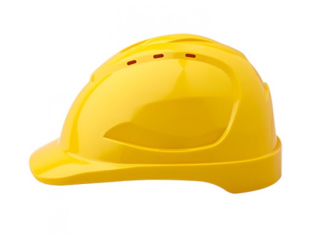 V9R Vented Hard Hat with Ratchet Harness YELLOW