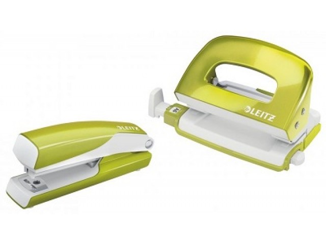 **2 LEFT** Leitz Mini Metal Stapler Punch Set Green