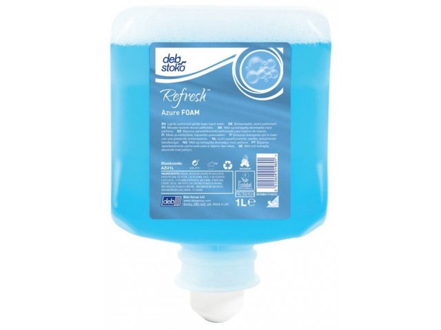 Deb 'Refresh' Foaming Hand Wash (Azure Scent) 1L Refill 