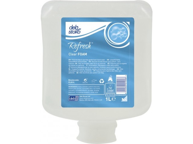 Deb 'Refresh' Foaming Hand Wash (Clear) 1L Refill 